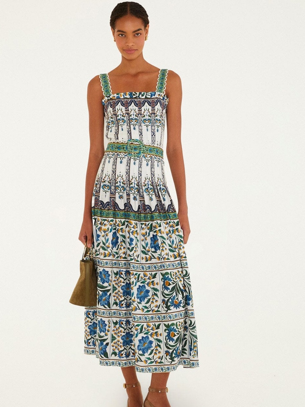 Farm Rio Off-White Manoela Belted Maxi Dress - Picture 1 of 2